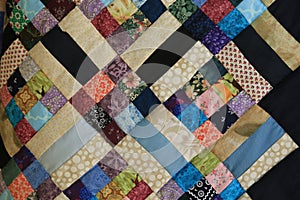 Multicolored rectangles and squares Amish Handmade Quilt3