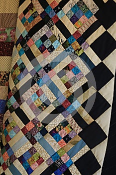 Multicolored rectangles and squares Amish Handmade Quilt4