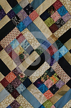 Multicolored rectangles and squares Amish Handmade Quilt5