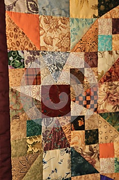 Multicolored rectangles and squares Amish Handmade Quilt6