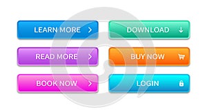 Multicolored rectangular shape web button