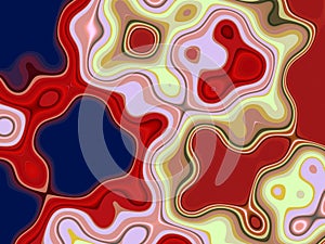 Multicolored red blue yellow shapes playful lines abstract texture and design