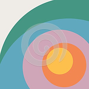 Multicolored retro style circles design