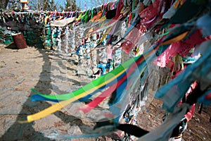 Multicolored ribbons fluttering in the wind, symbolize the fulfillment of desires.