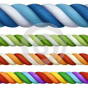 Multicolored ropes, vector design elements
