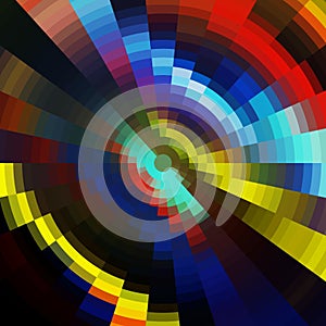 Multicolored round rainbow sky universe forms, abstract texture, graphics