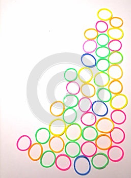 Multicolored rubber rings