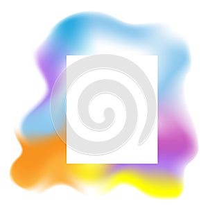 Multicolored shiny blob fluid background frame