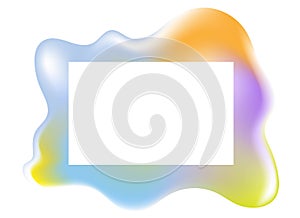 Multicolored shiny blob fluid background frame.