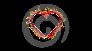 Multicolored shockwave heart shaped Valentine`s Day explosion copy space 60 fps