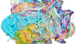 Multicolored silk threads. Colorful background texture