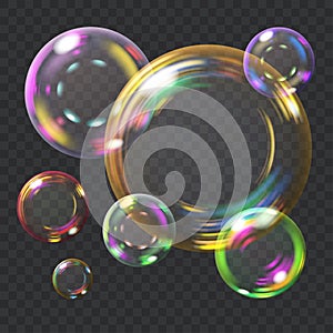 Multicolored soap bubbles