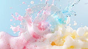 Multicolored soap foam