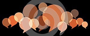 multicolored speech bubbles row
