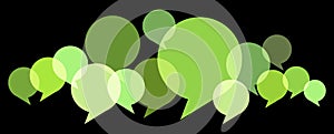 multicolored speech bubbles row