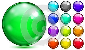 Multicolored spheres of various saturated colors