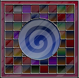 Multicolored stained glass with blank copyspace