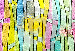 Multicolored stained glass church window portrait orientation