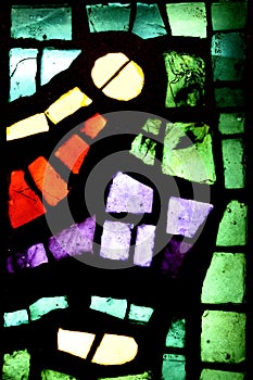 Multicolored stained glass window