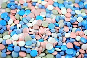Multicolored tablets background