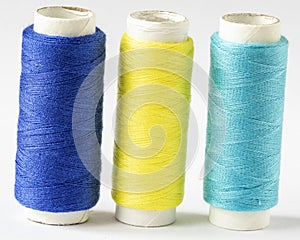 Multicolored threads.