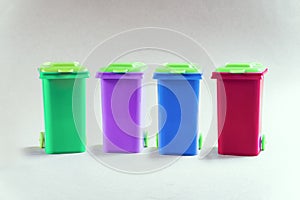 Multicolored toy plastic bins