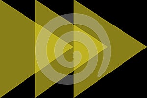 Multicolored translucent triangles isolated on a black background