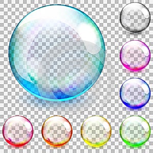 Multicolored transparent glass spheres