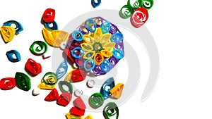 Quilling DIY isolated on a white background