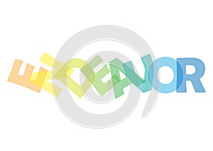 multicolored typography with endeavor text