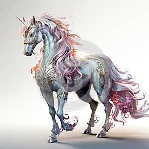 Multicolored Unicorn galloping. Dreem unicorn