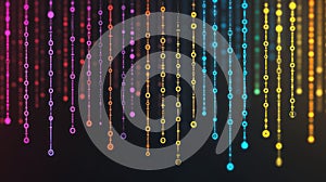 Multicolored Vertical Binary Columns: A Representation of Digital Technology and Data