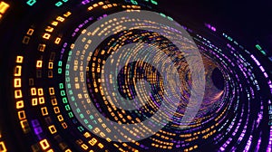 Multicolored Vertical Binary Columns: A Representation of Digital Technology and Data
