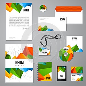 Multicolored vivid corporate identity template