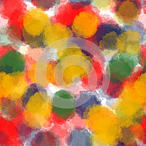 Multicolored watercolor dots. Abstract seamless pattern
