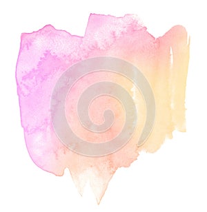 Multicolored watercolor stains in pastel colors with natural stains on a paper basis. Abstract background