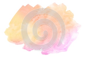 Multicolored watercolor stains in pastel colors with natural stains on a paper basis. Abstract background