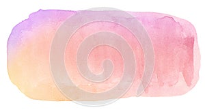 Multicolored watercolor stains in pastel colors with natural stains on a paper basis. Isolated frame for design hand-drawn