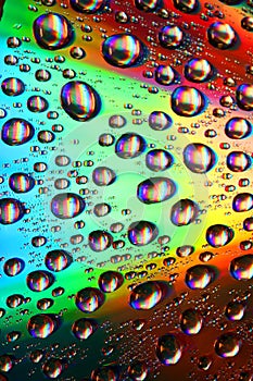 Multicolored waterdrops