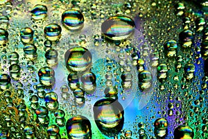 Multicolored waterdrops