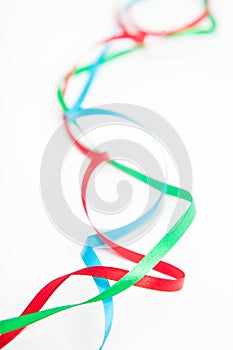 Multicolored wavy ribbons