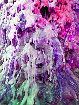 Multicolored wax from a burnt candles