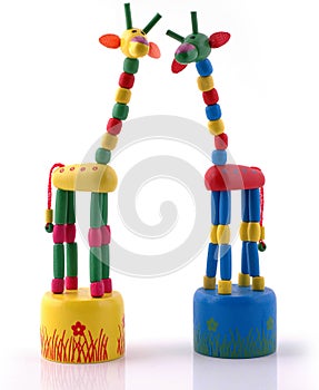 Multicolored wooden giraffe