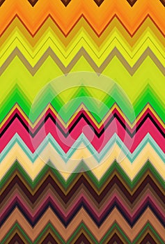 Multicolored zigzag rainbow wave pattern. vivid multihued