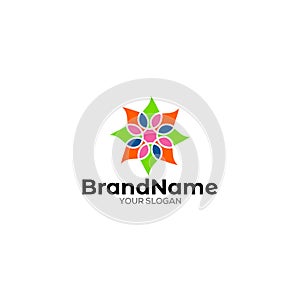 Multicolors Mandala Logo Design Vector photo