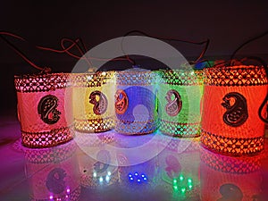 Multicolour Light decoraton for Diwali festival photo