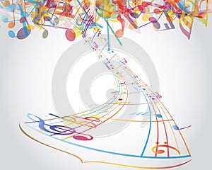 Multicolour musical notes