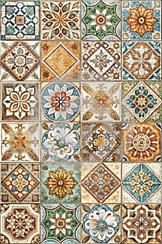 Multicolour rustic digital wall tile decor