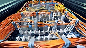 Multicolour wires connecting data servers