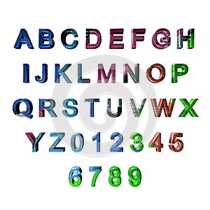 Multicoloured 3D letters / alphabet / numbers